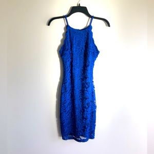 By&By Blue Lace Body Con Dress Size 1